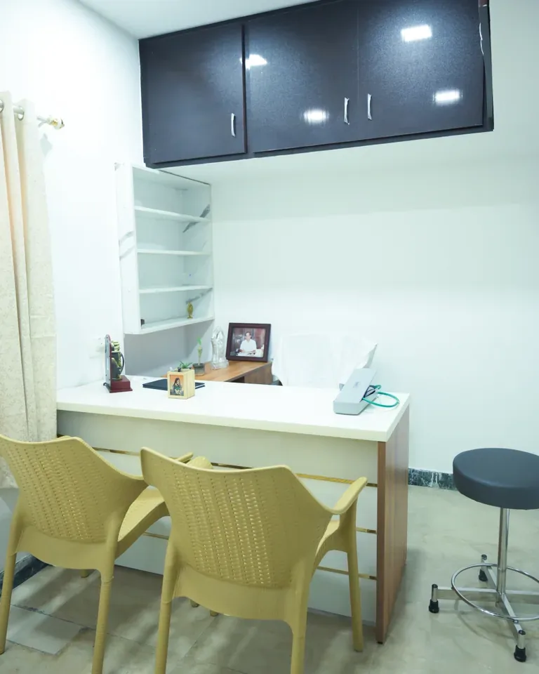 Consultation desk and seating inside the Coimbatore clinic