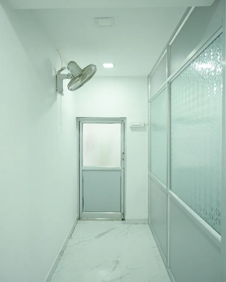 Interior corridor at Sitaram Ayurveda clinic in Coimbatore